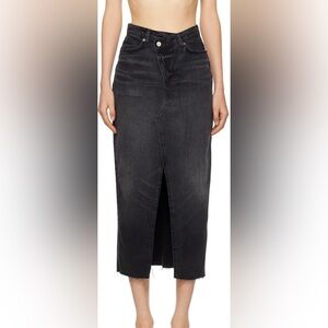 Reformation Nila Long Denim Skirt - Black